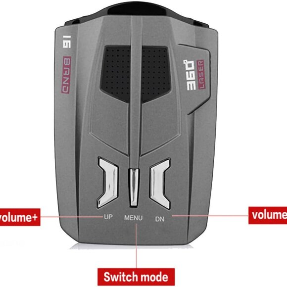 Black and Red Radar Detector with Car Charger - Picture 4 of 6